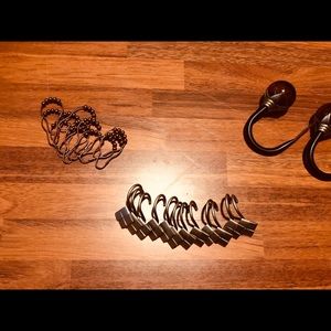 Shower curtain hooks & curtain tie backs